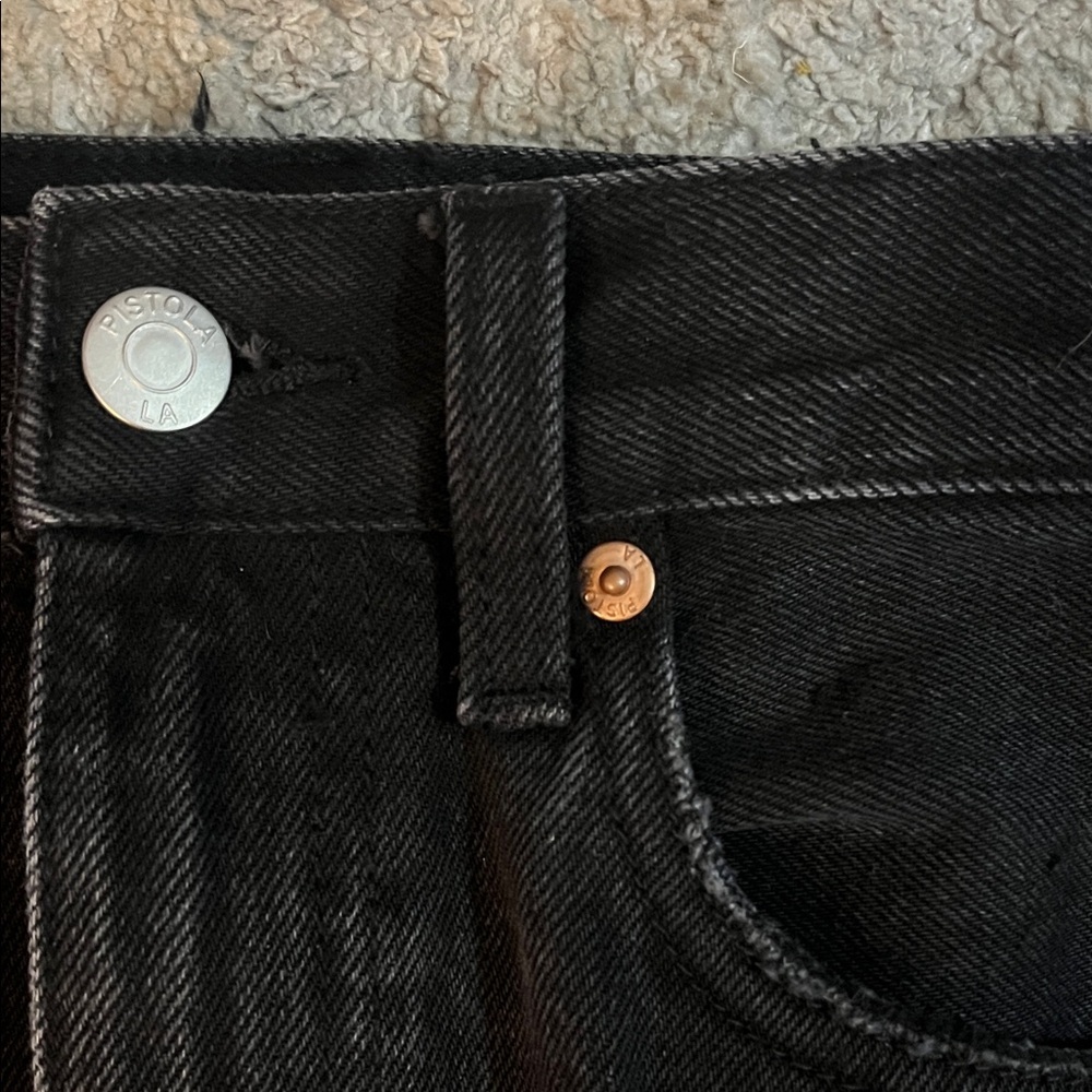 PISTOLA ALICE DENIM MIDI 100% COTTON SKIRT UNDERGROUND WASH BLACK 24 - Picture 8 of 10